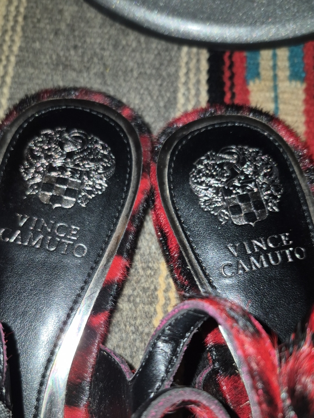 Vince Camuto flame&BlackSling Back Slide DyedCowHidehair,leather Sz.8.5 M(#1210) - Picture 7 of 14